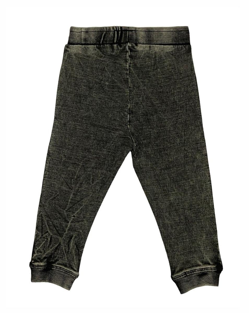 Black Denim Knit Jogger Pants