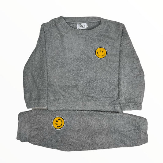 Bright Smile Patch Fuzzy Set in Grey