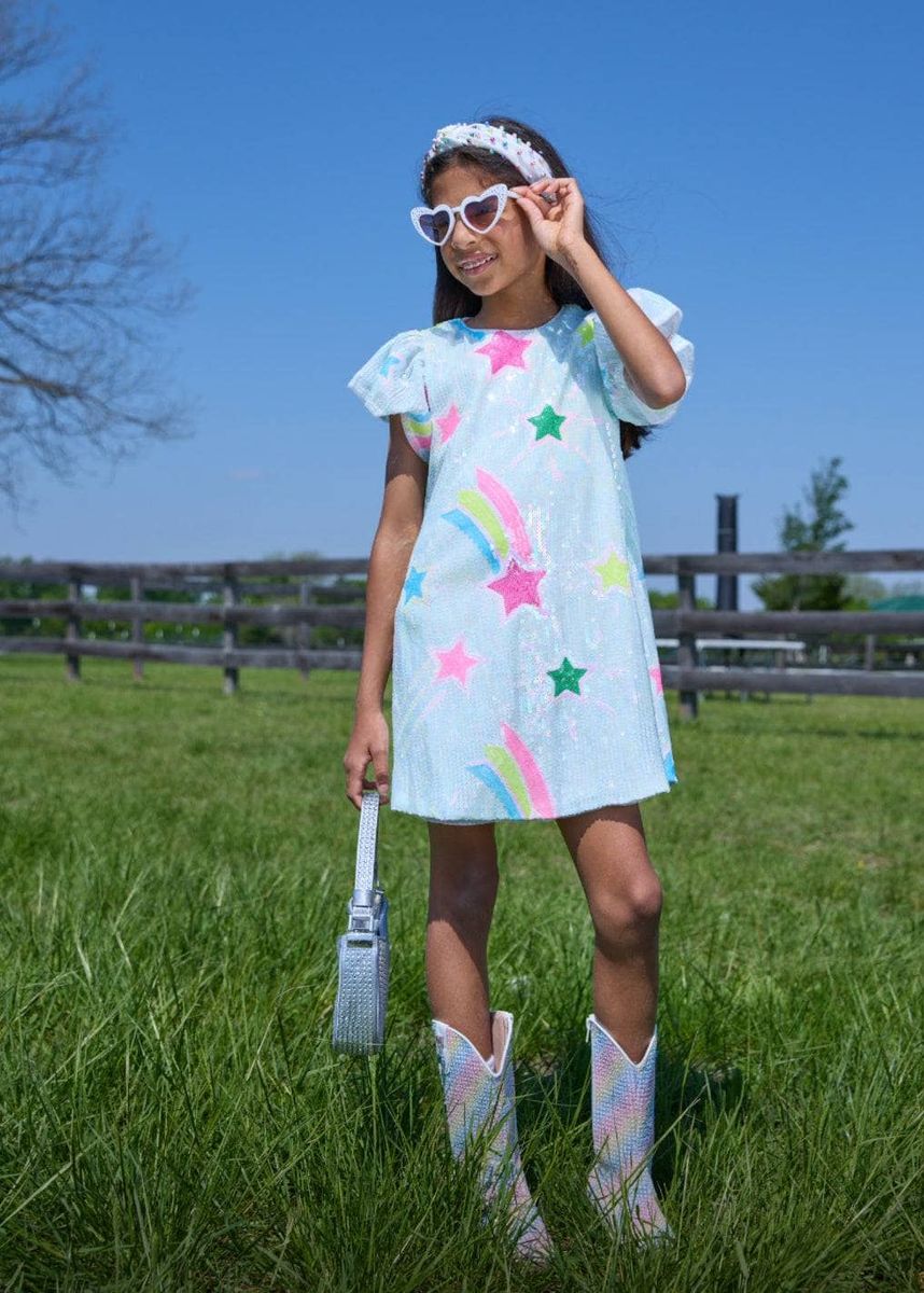 Rainbow Shooting Star Sequin Dress