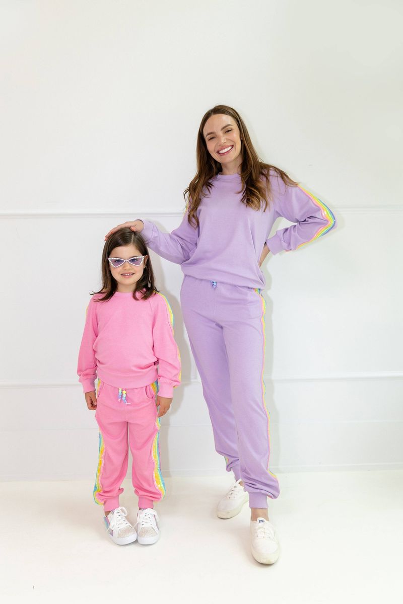 Women's Lavender Rainbow Sequin Set