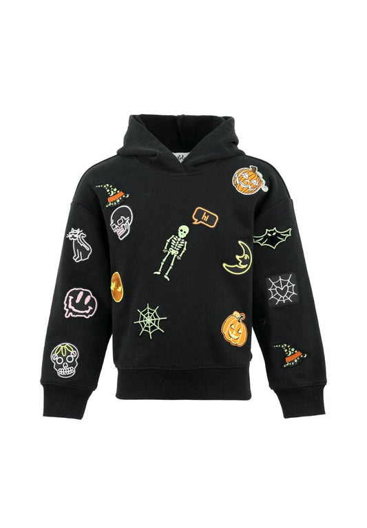 Glow Patched Halloween Hoodie
