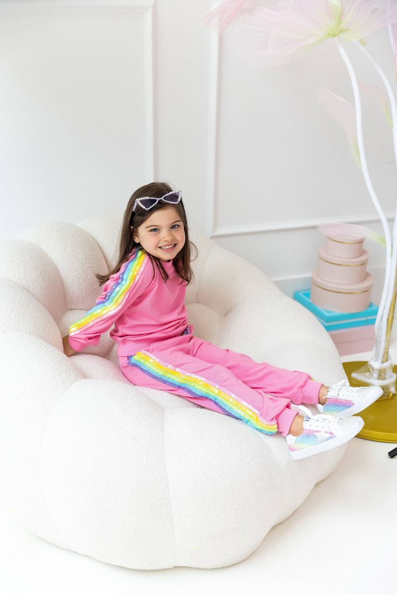 Pink Rainbow Sequin Set