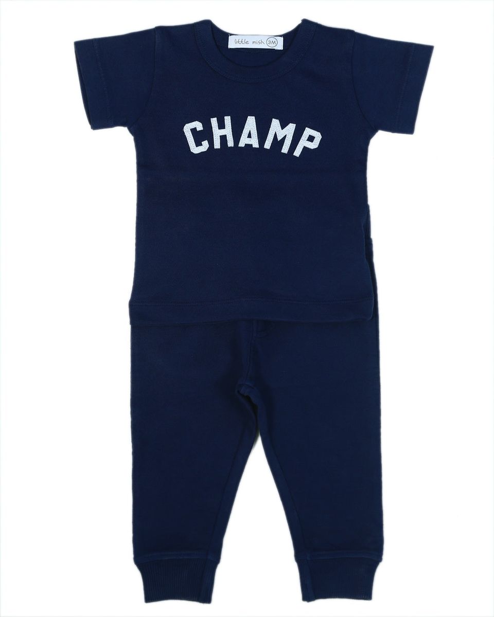 Navy Champ Tee + Jogger Enzyme Set