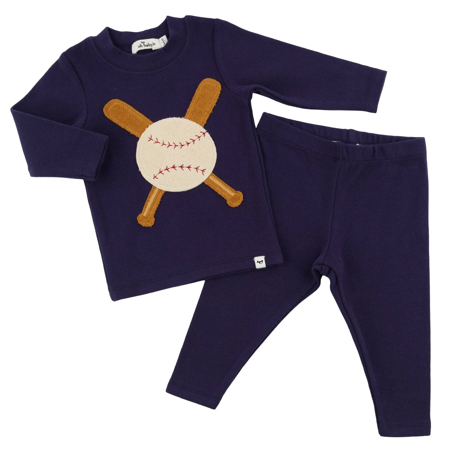 Terry Baseball L/S Set in Navy