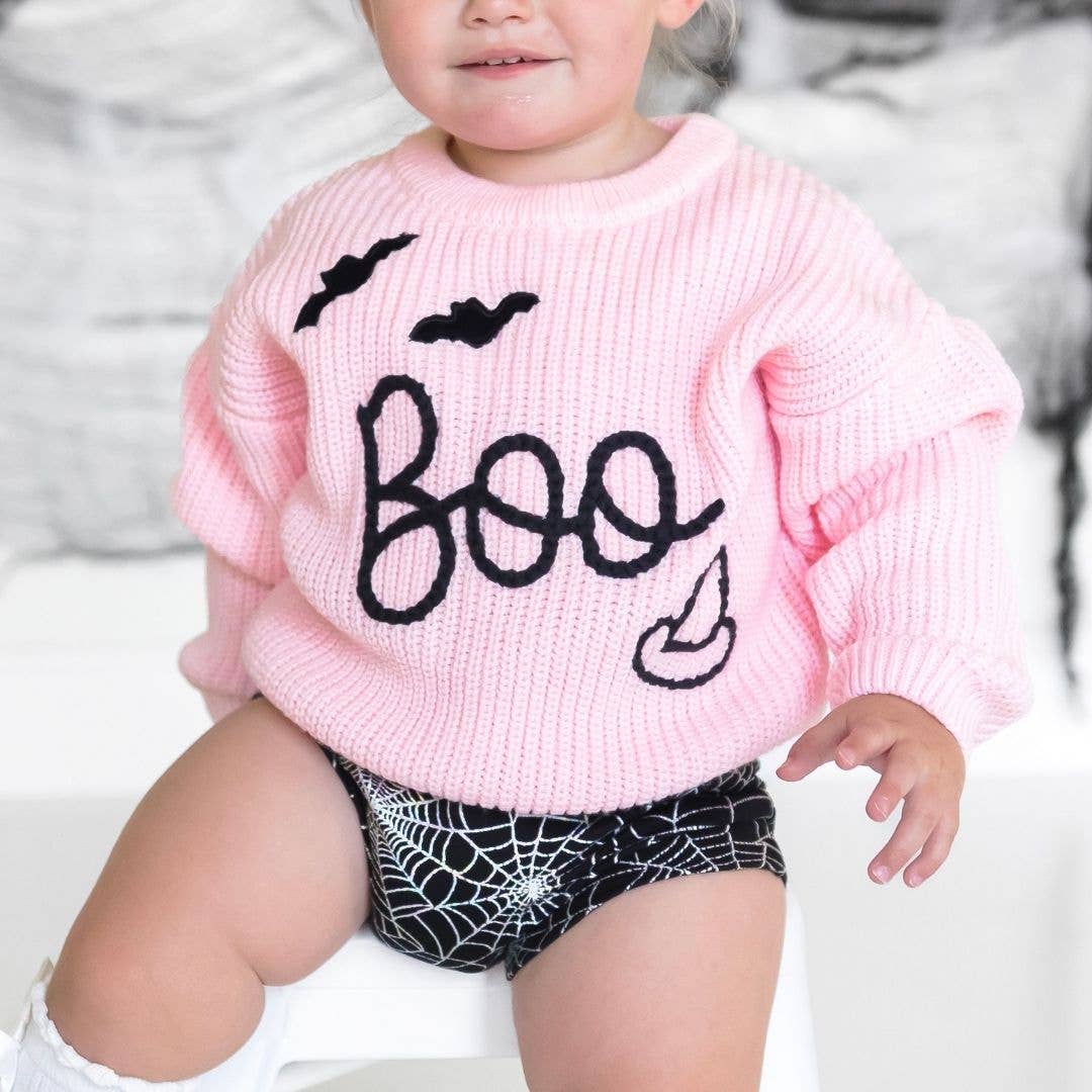 Baby Boo Bat Blush Knit Sweater
