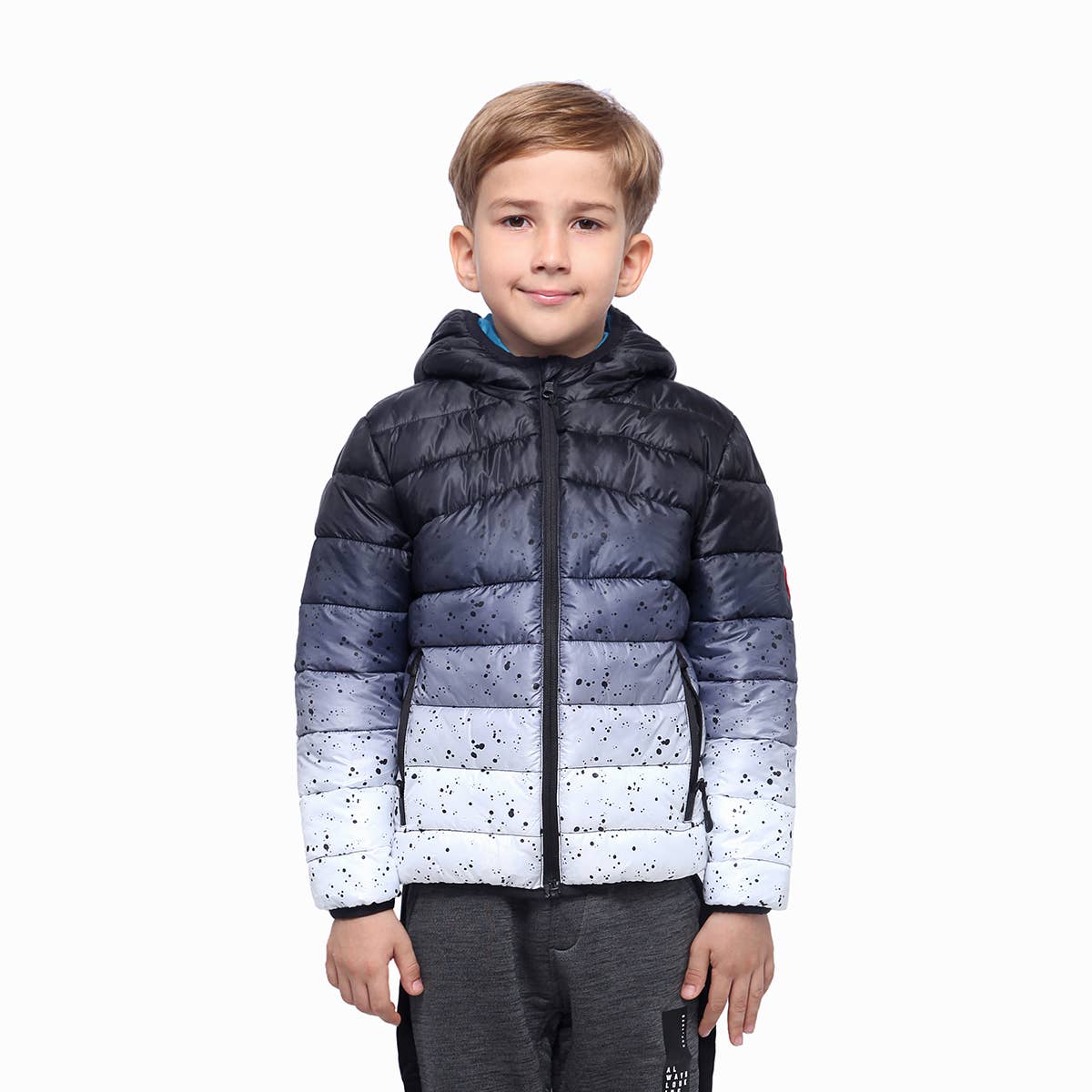 Dark Grey Space Reversible Light Puffer Coat
