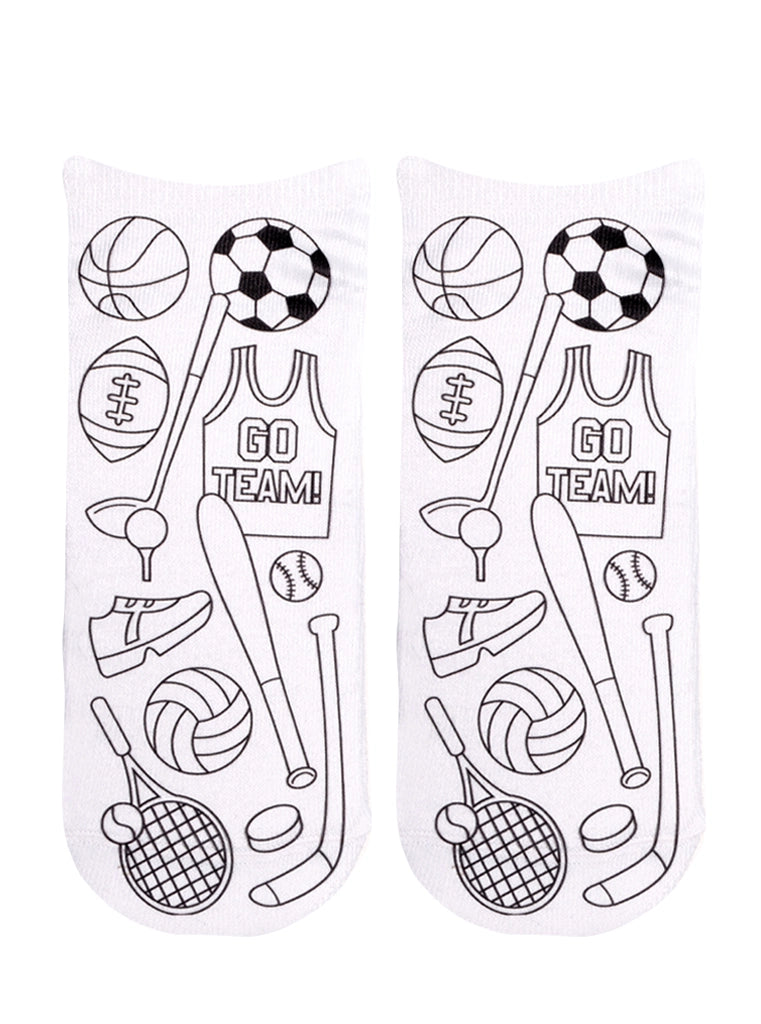 Sports Fan Coloring Socks