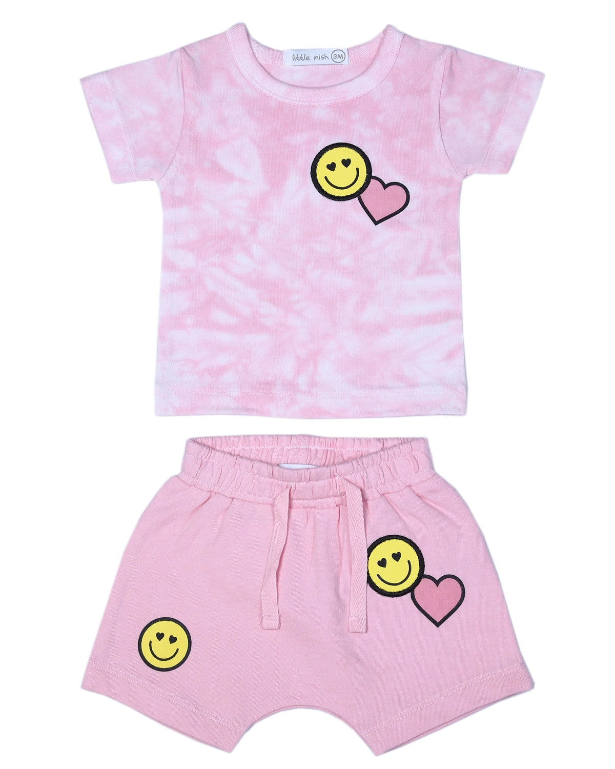 Pink Smile Baby Tee + Short Set