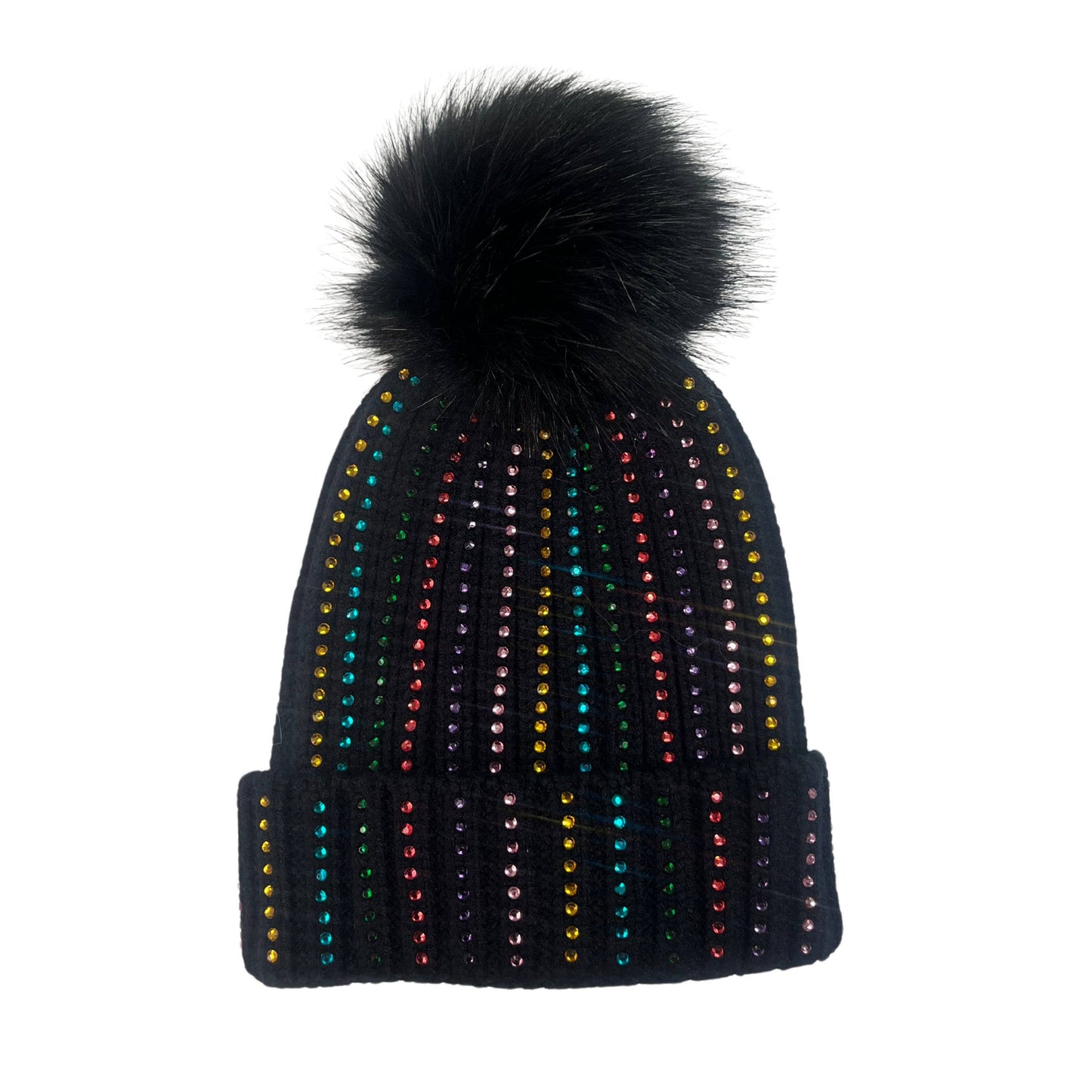 Rainbow Gem Knit Beanie
