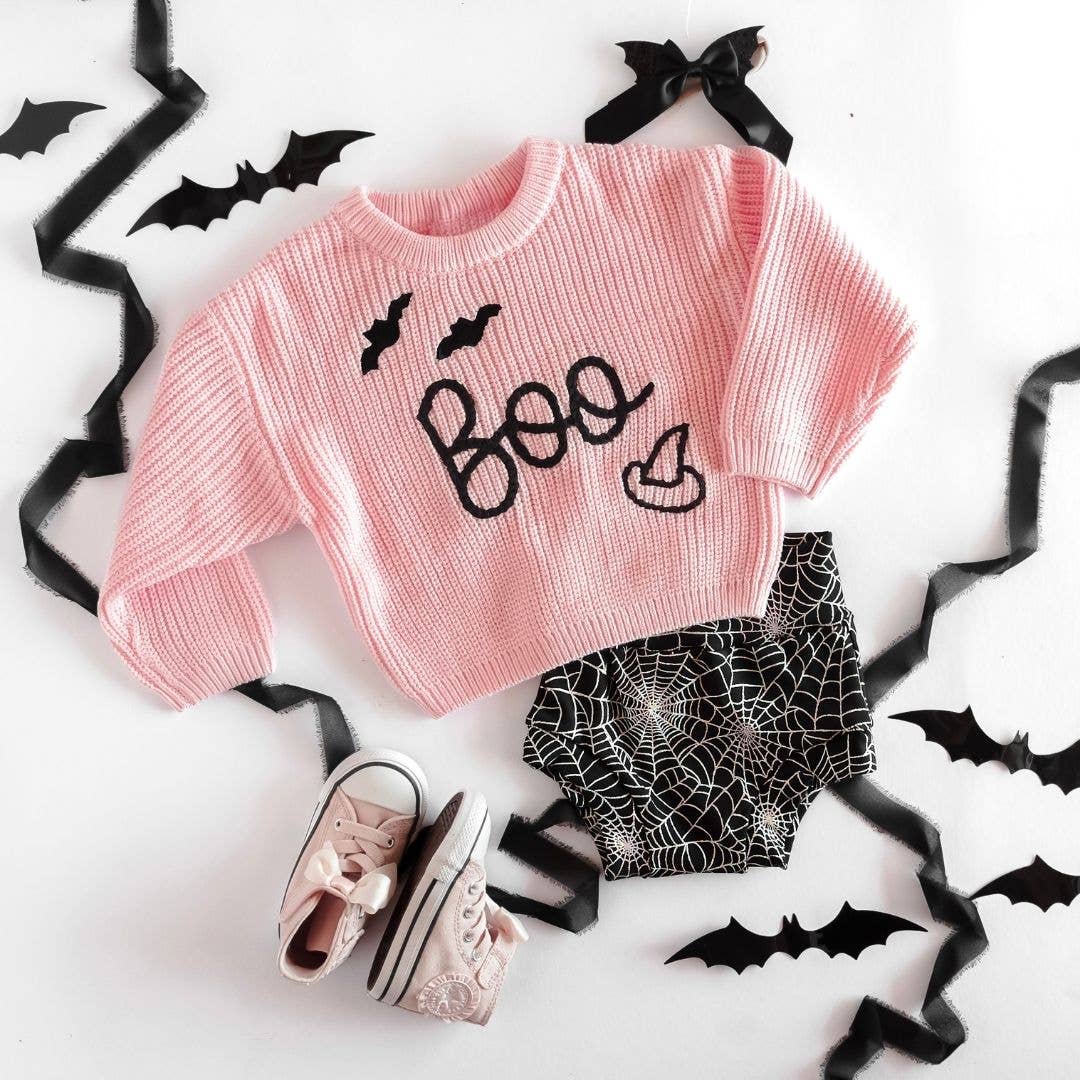 Baby Boo Bat Blush Knit Sweater