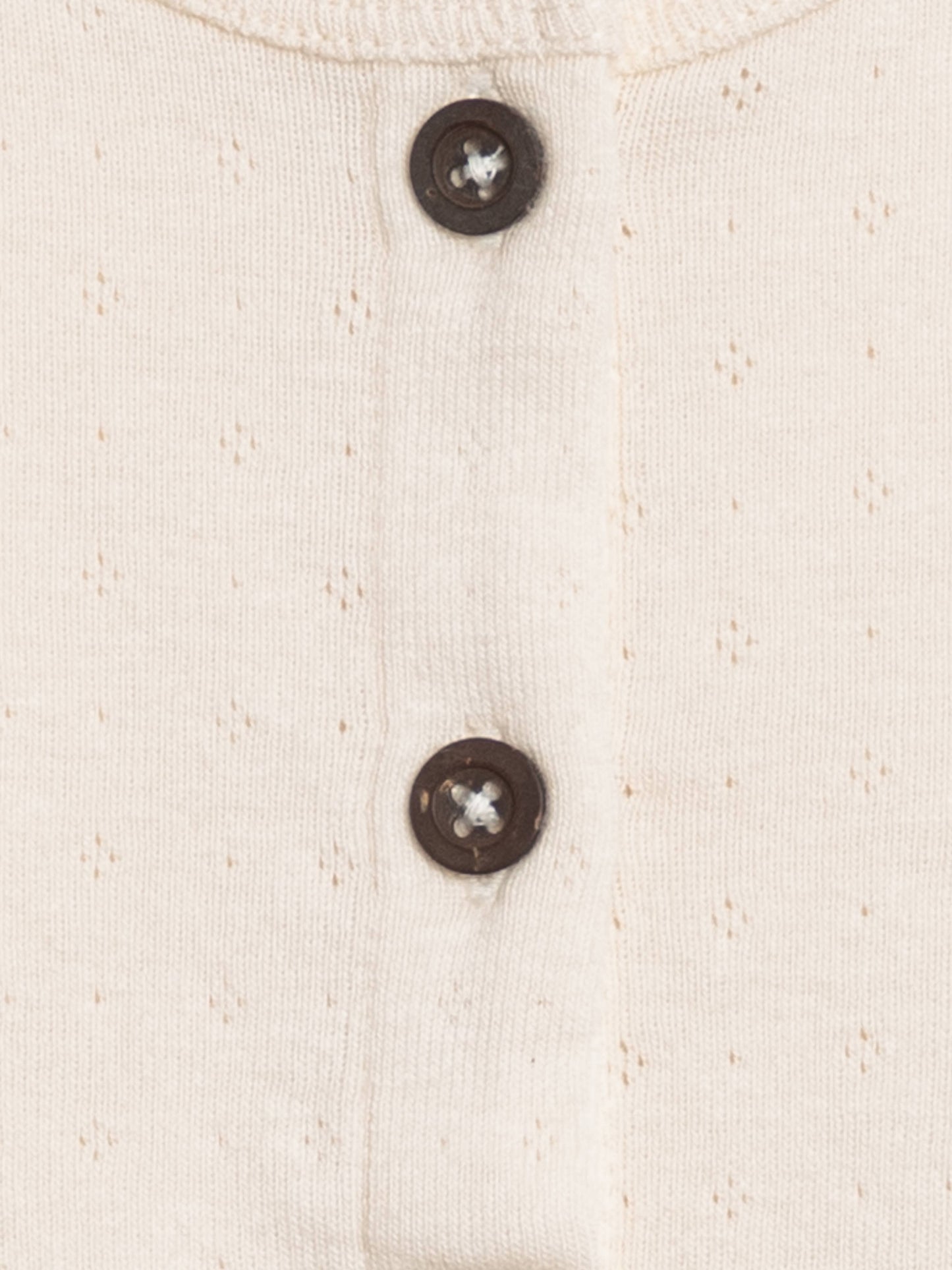 Clara Pointelle Button Down Cardigan in Ivory