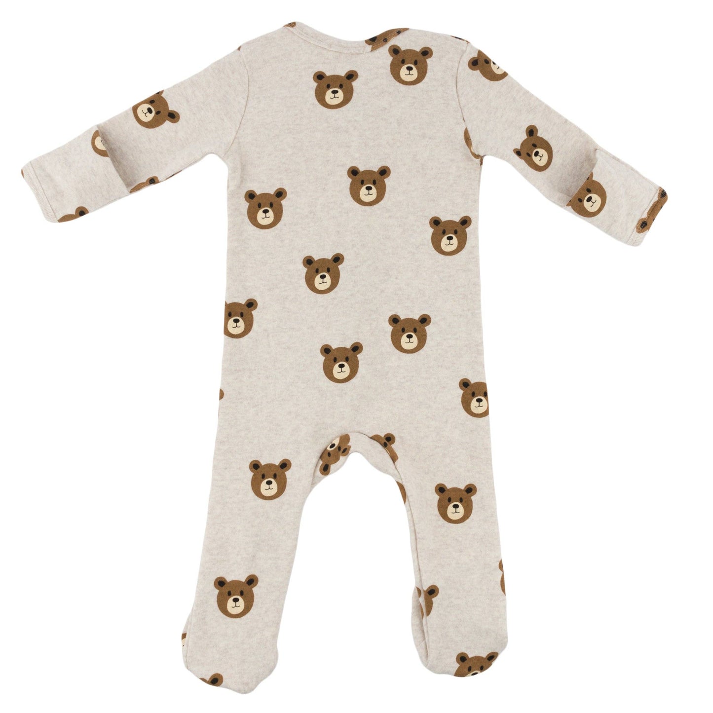 Teddy Bear Zipper Footie in Malt