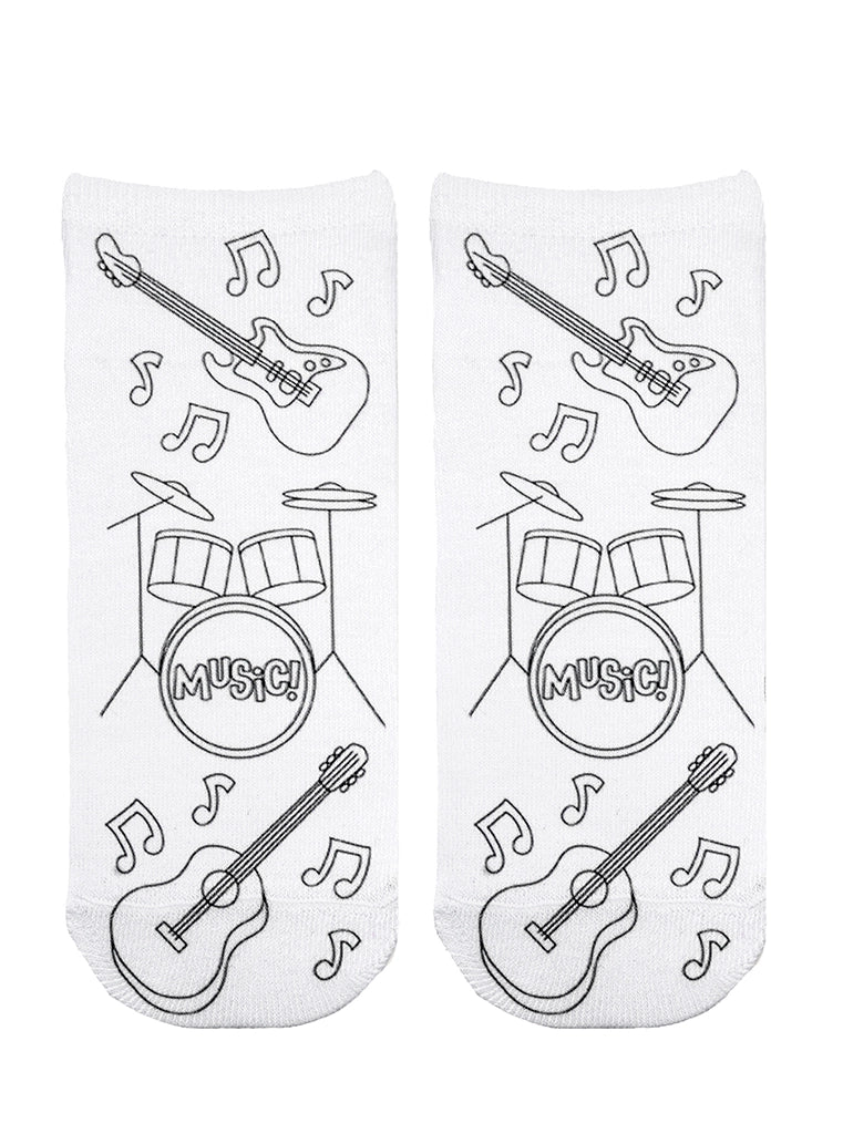 Musical Instruments Coloring Socks