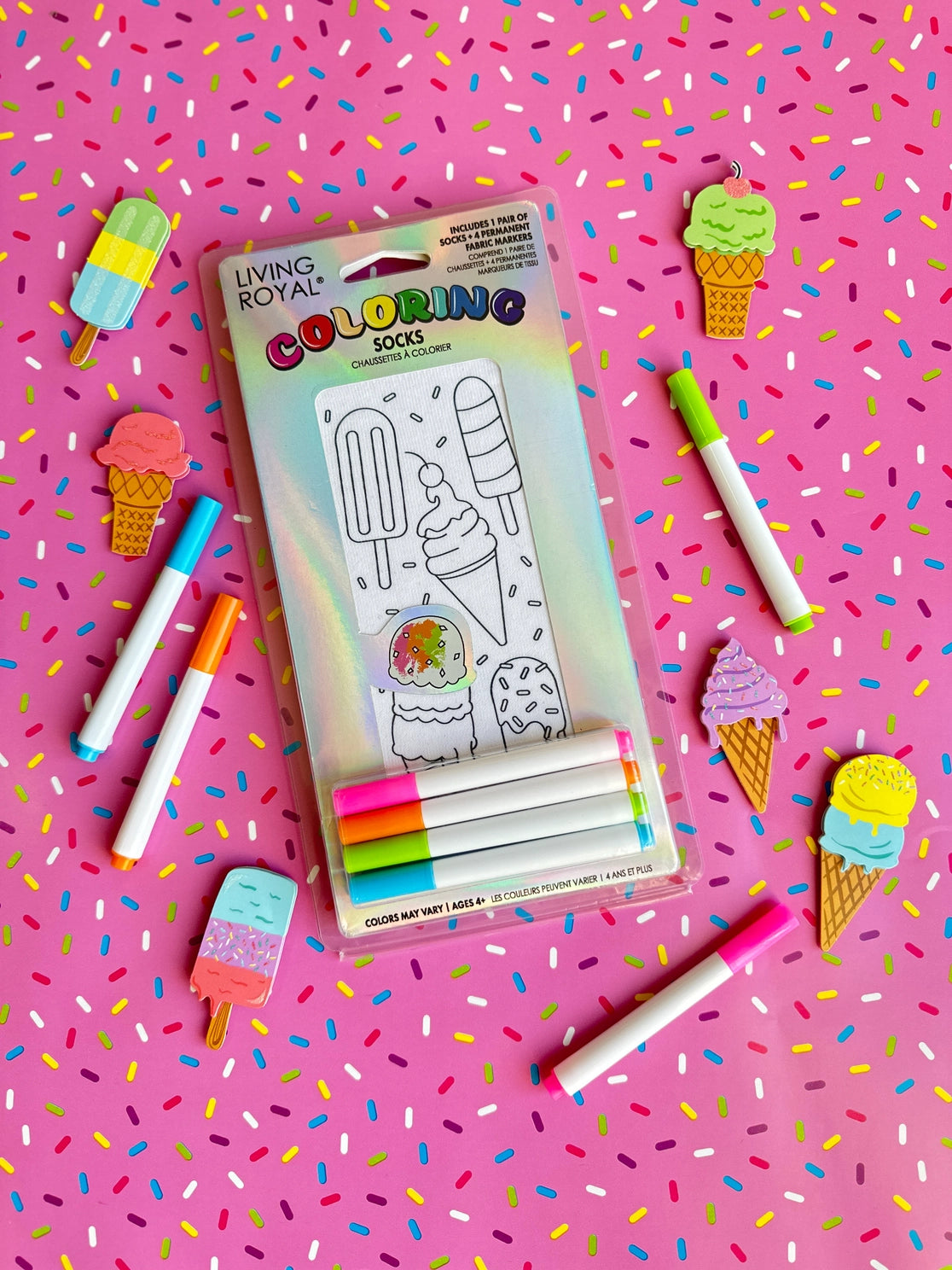 Frozen Treats Coloring Socks