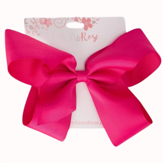 Medium Grosgrain Bow in Hot Pink