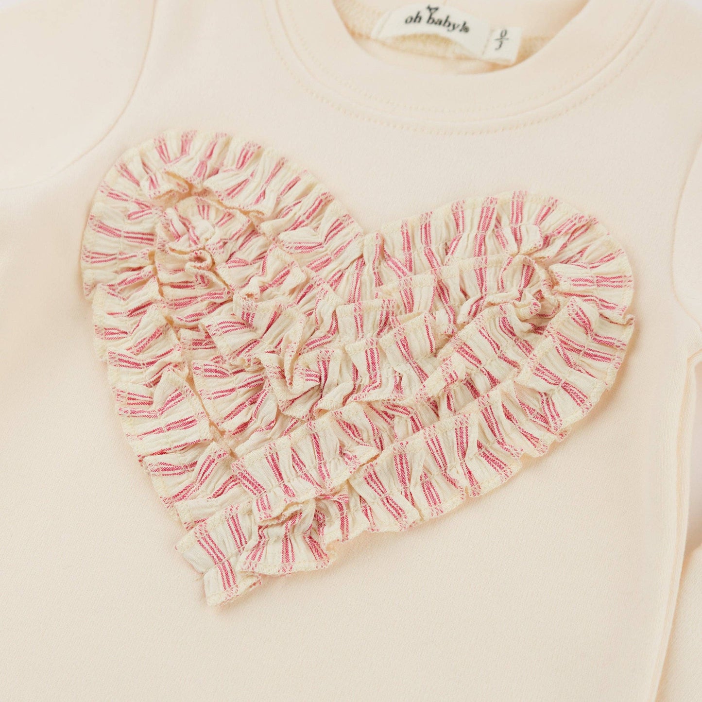Stripe Ruffle Heart Set