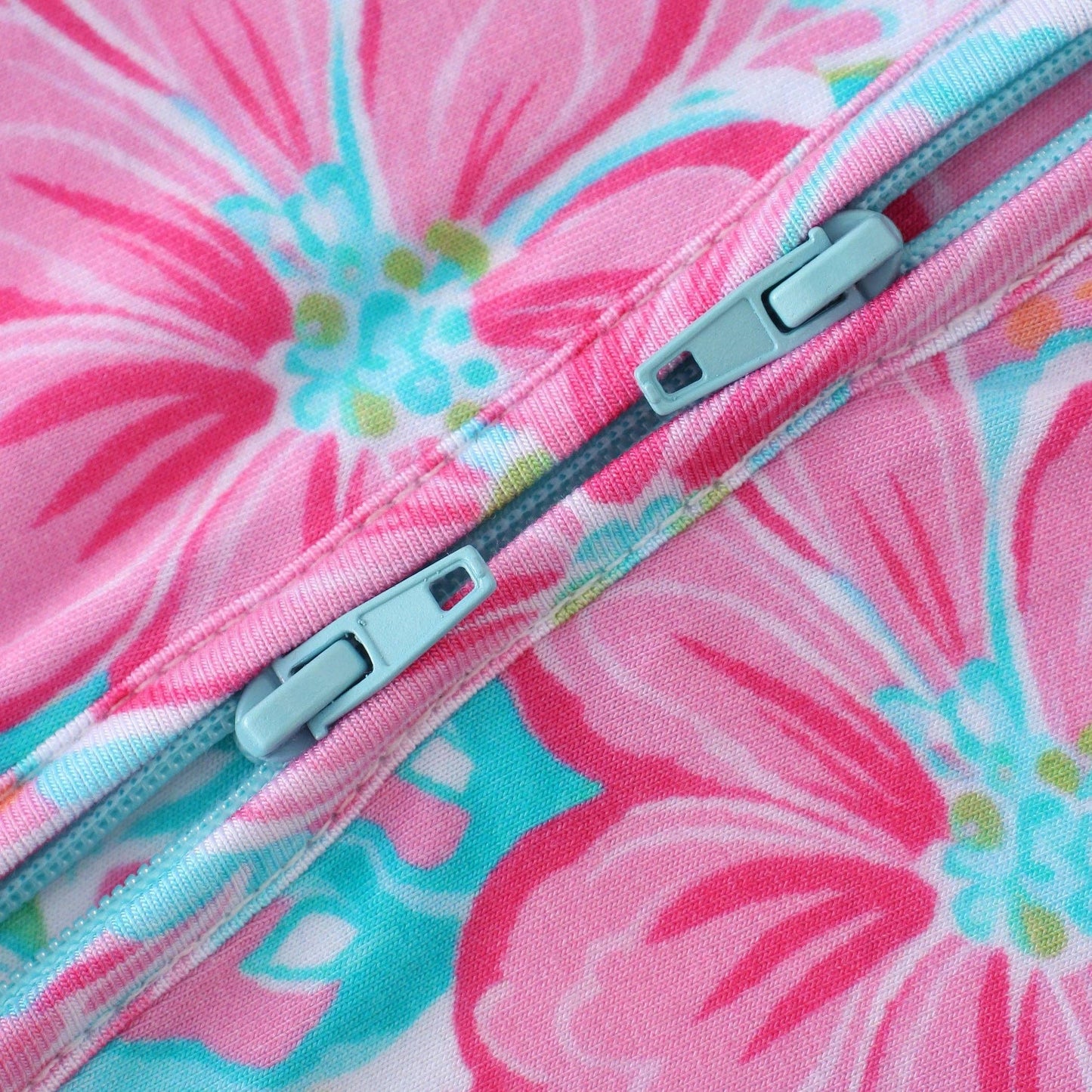 PoshTOT Bright Florals Bamboo Convertible Zip Romper