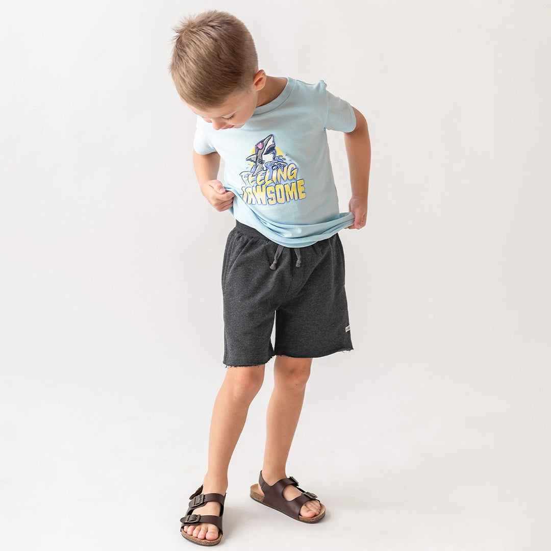 Heather Ash Gray Knit Baby Shorts