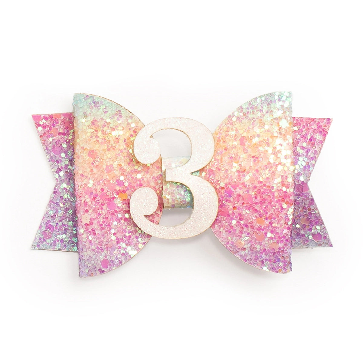 Pastel Rainbow Bow Clip - #3