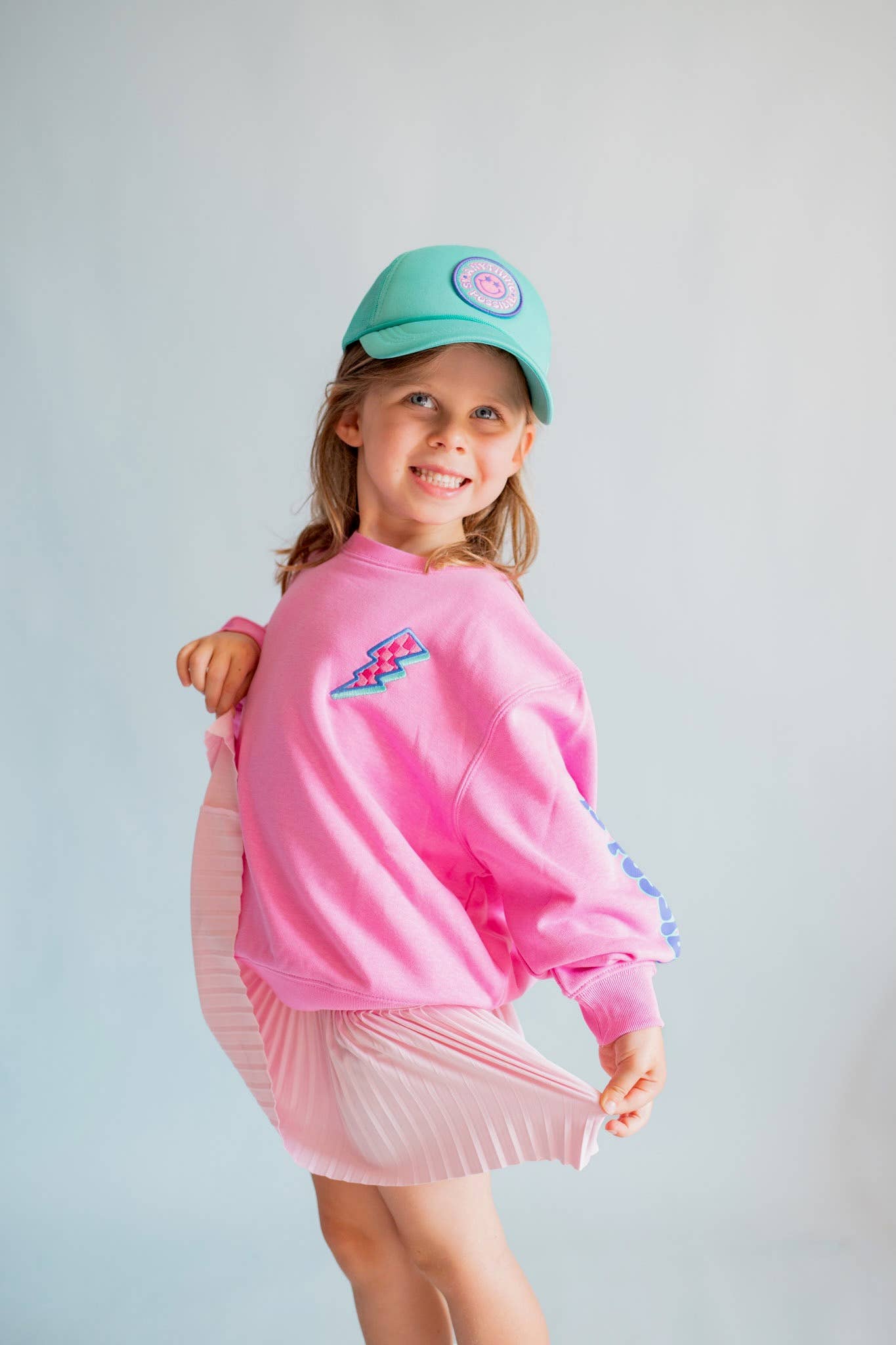 Anything is Possible Lightning Sweatshirt in Berry