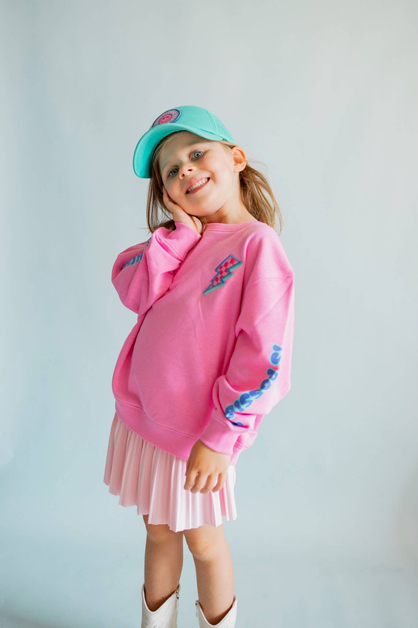 Anything is Possible Lightning Sweatshirt in Berry