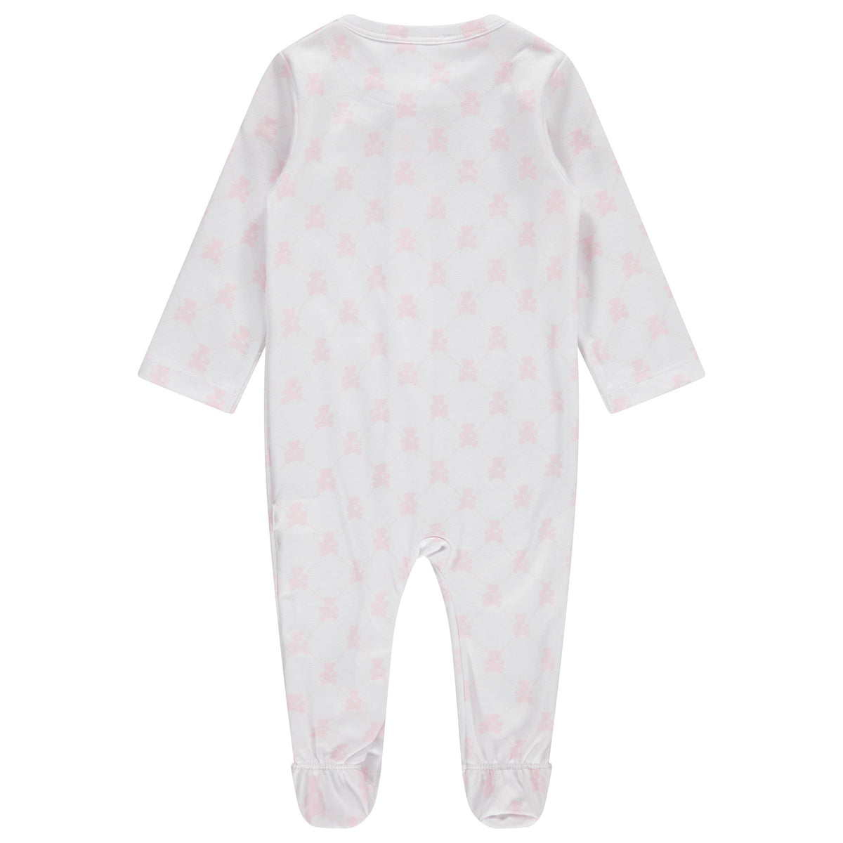 Teddy Bear Pink Cotton Zipper Footie