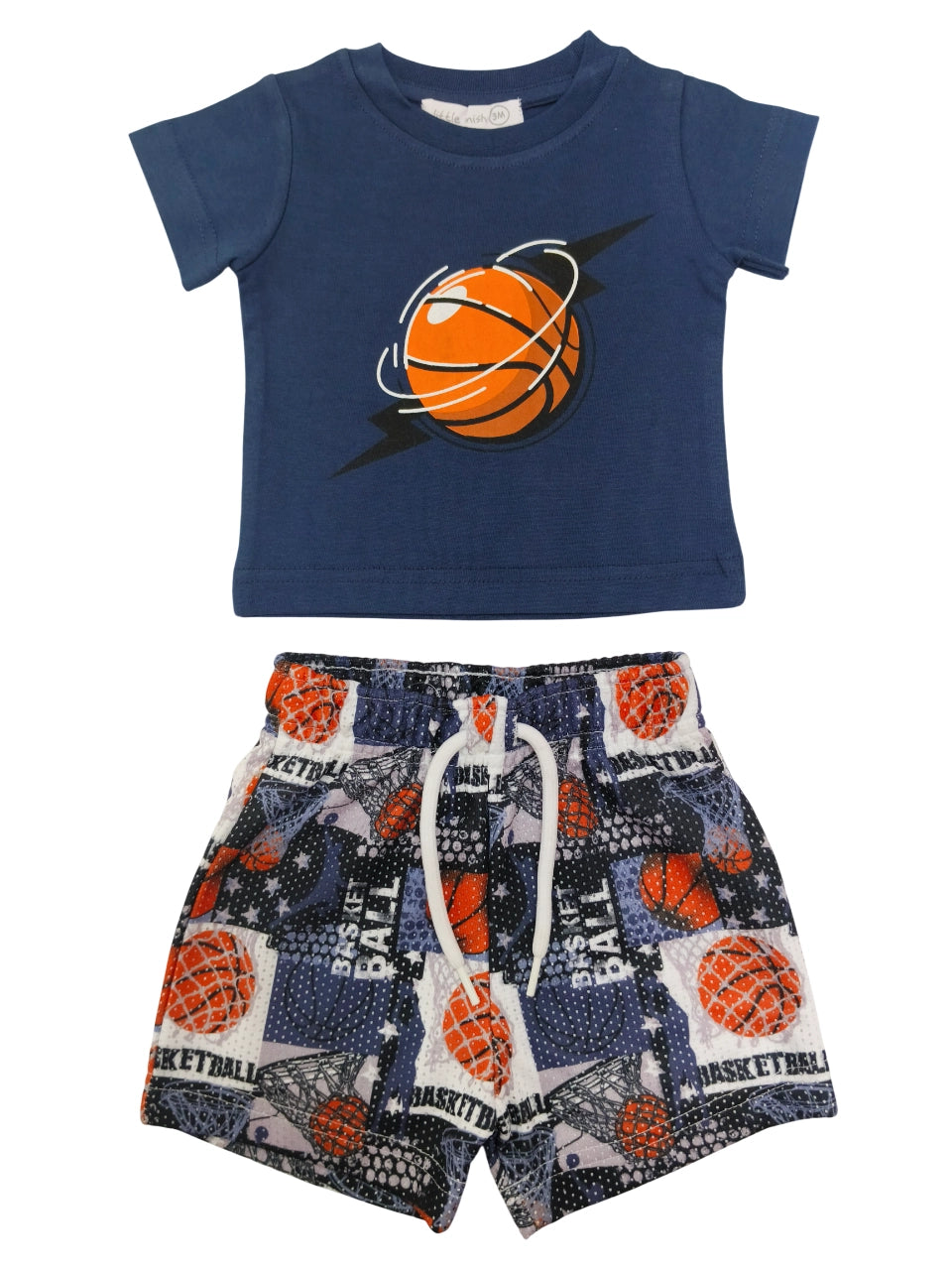 Denim Mesh Tee + Short Set