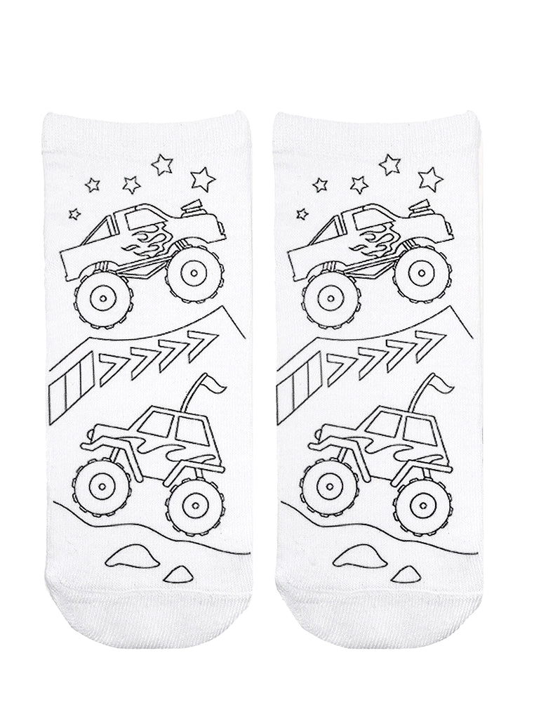 Monster Truck Mania Coloring Socks