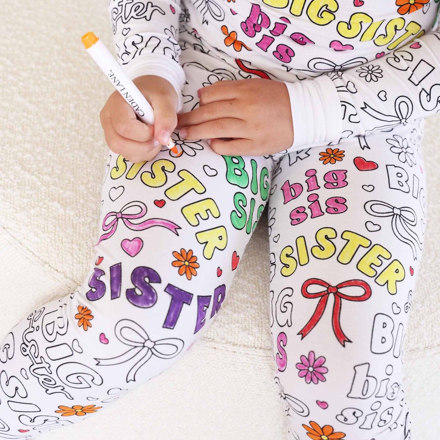 Colorable Big Sis Pajama Set