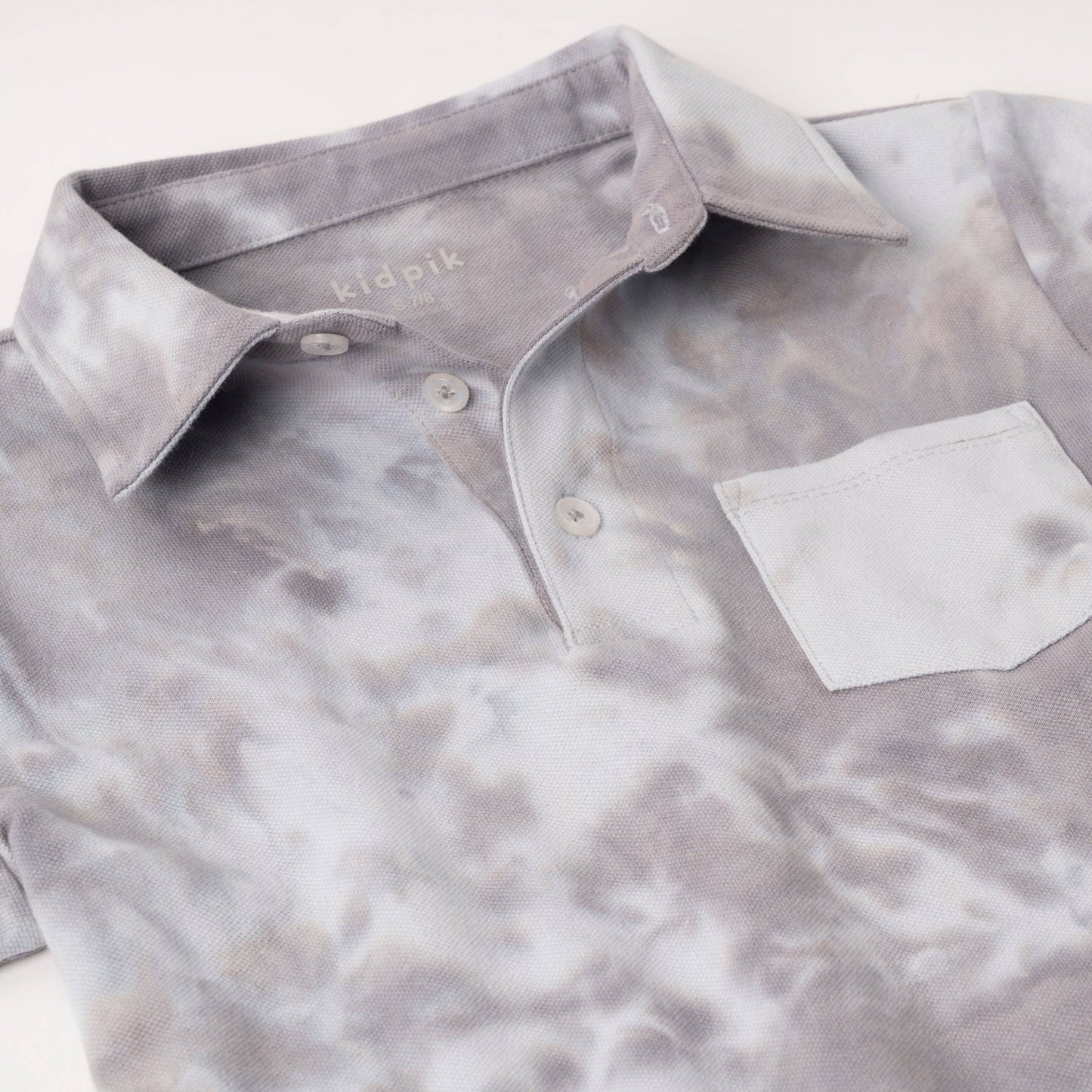 Grey Tie Dye Pocket Polo