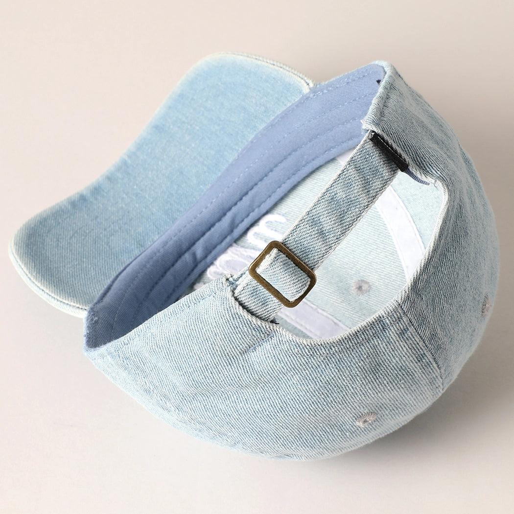 Denim Embroidered 'Mini' Hat