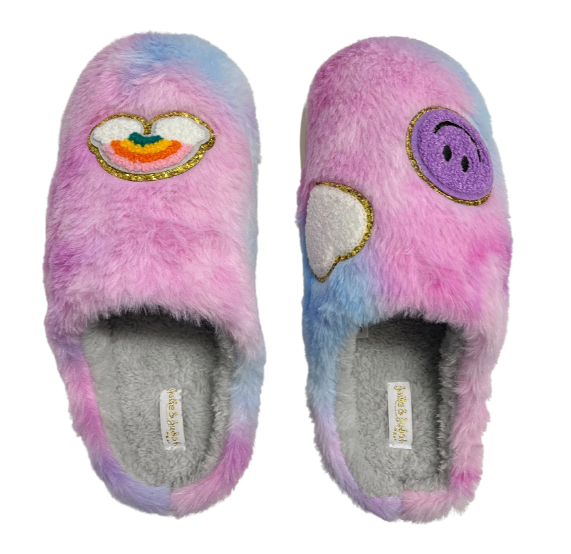 Tie Dye Plush Patch Slipper
