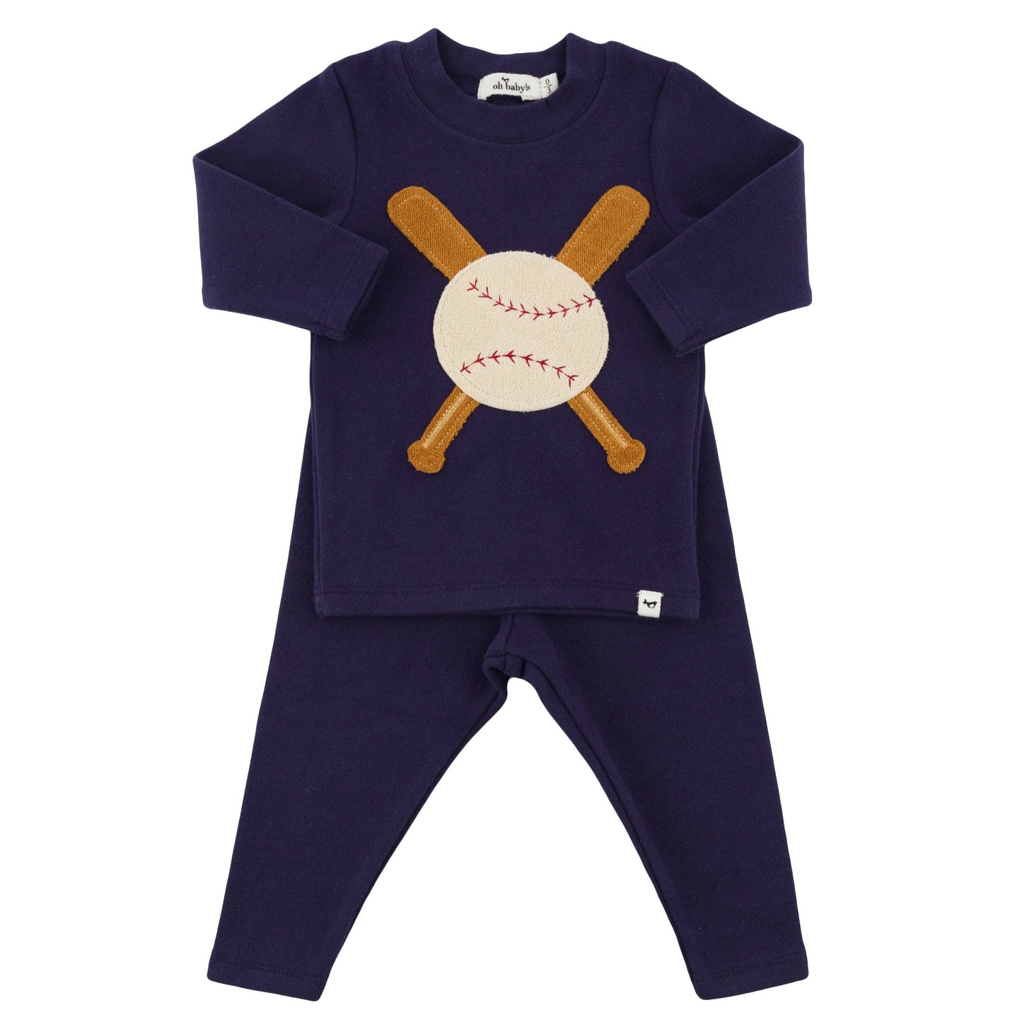 Terry Baseball L/S Set in Navy