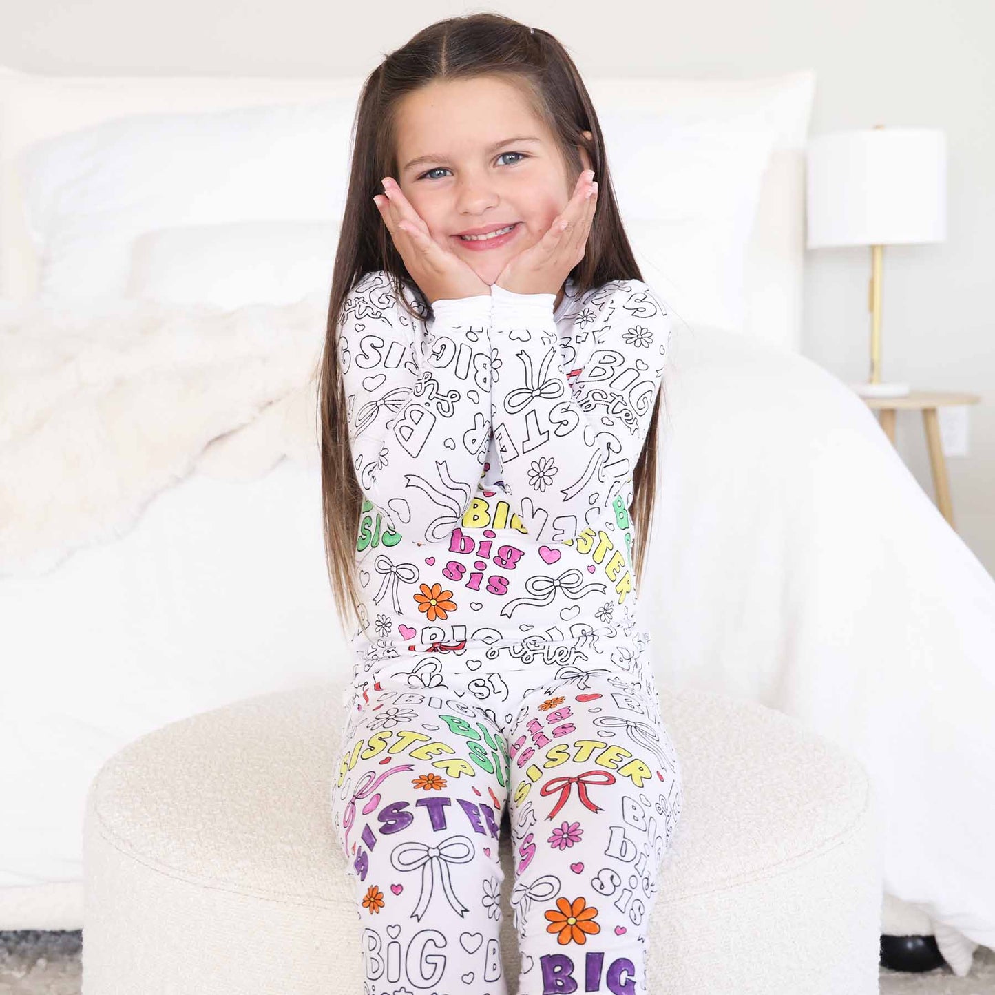Colorable Big Sis Pajama Set
