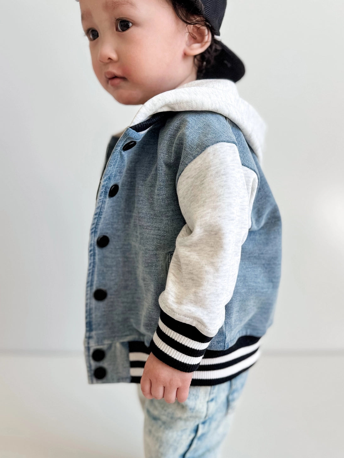 Hooded Varsity Bomber Jacket