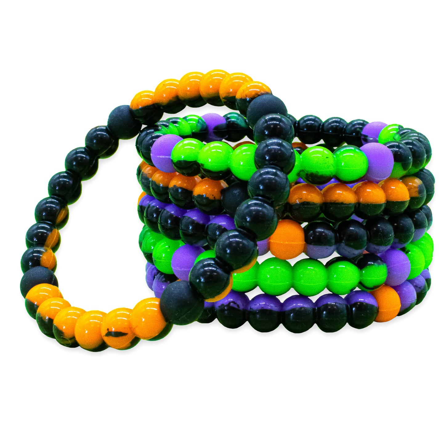 Halloween Tie Dye Silicone Beaded Bubble Bracelets