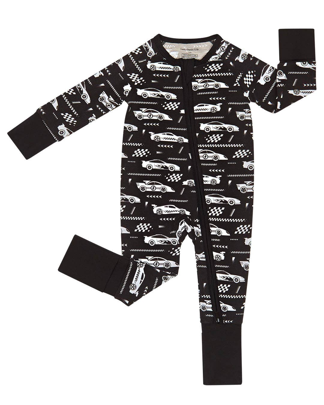 Race Cars Bamboo Zip Romper