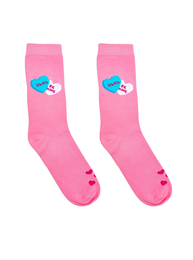 Be Mine Candy Hearts Adult 3D Socks