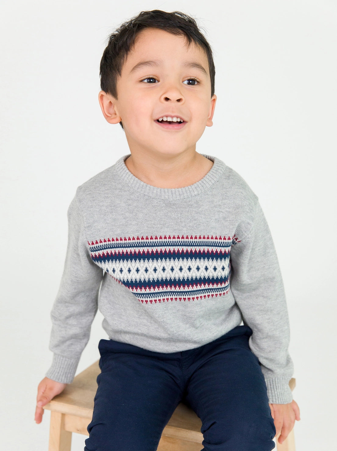 Cozy Fair Isle Crew Neck Knit Sweater