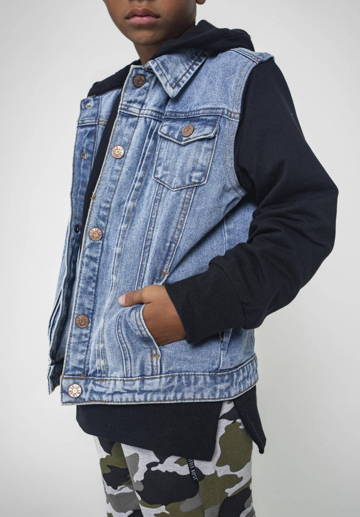 Black Hooded Denim Jacket