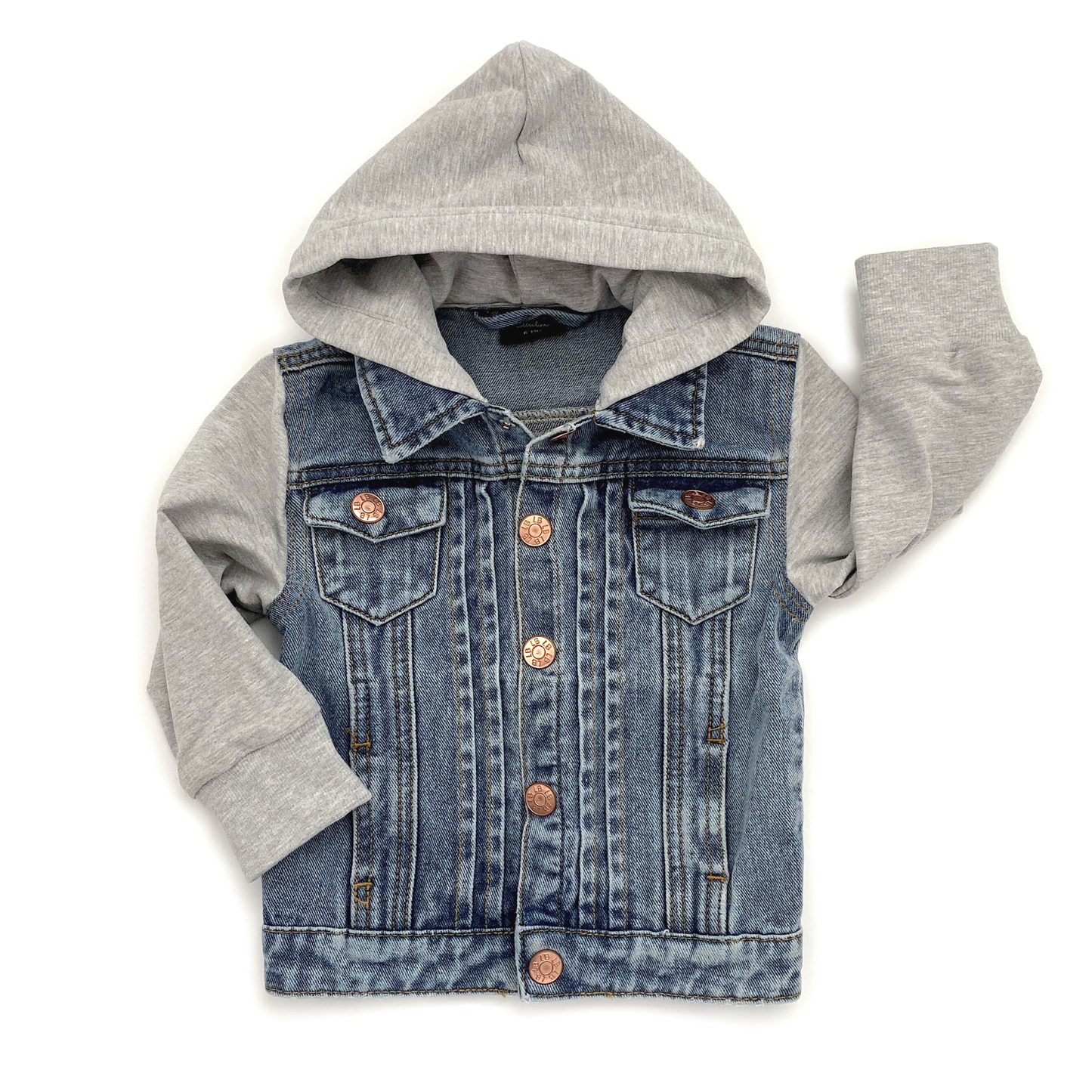 Grey Hooded Denim Jacket