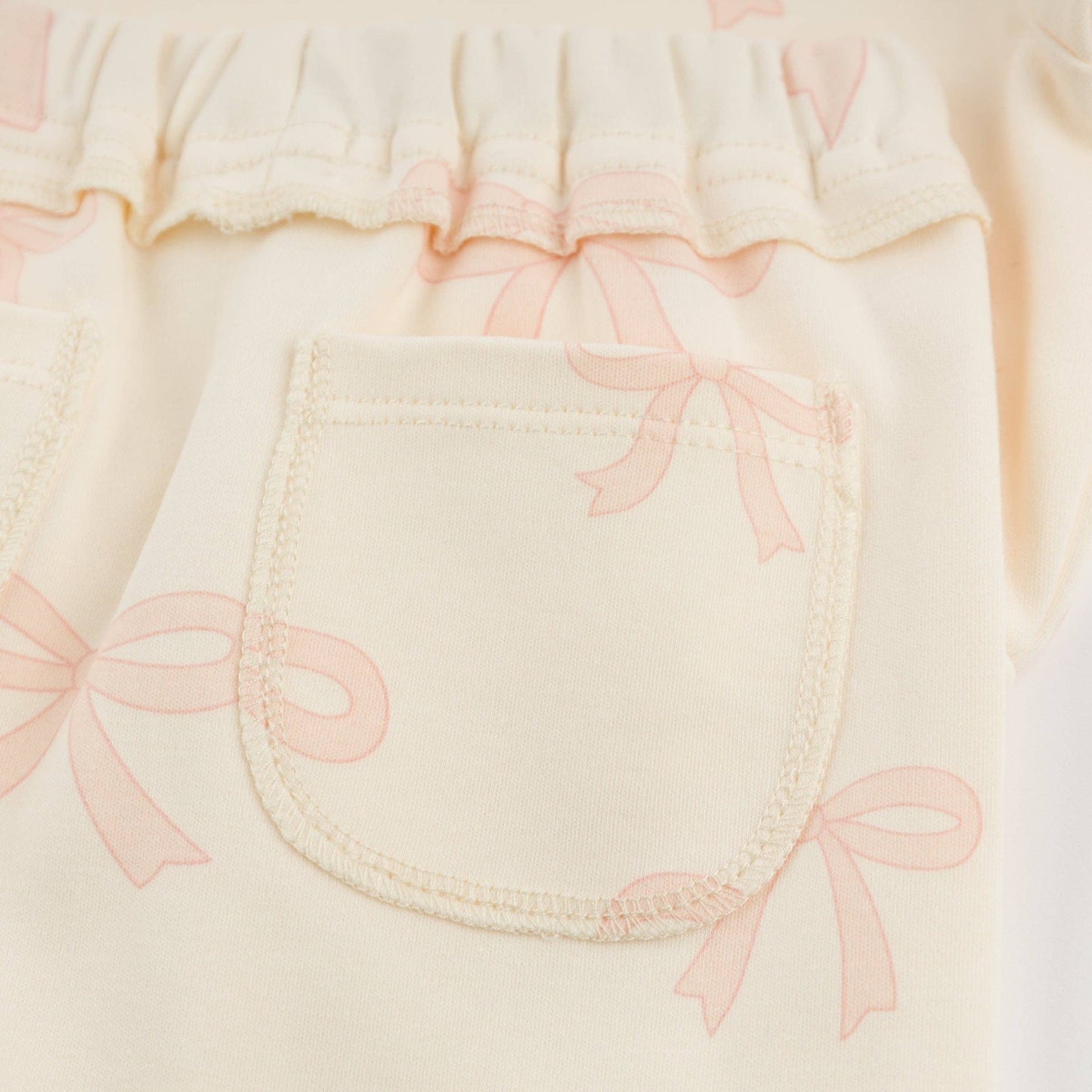 Big Bows Brooklyn Boxy Jogger Set in Milk/Pink
