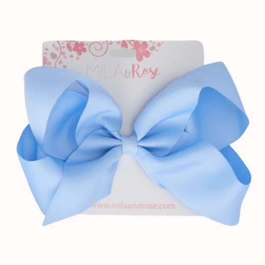 Medium Grosgrain Bow in Bluebird