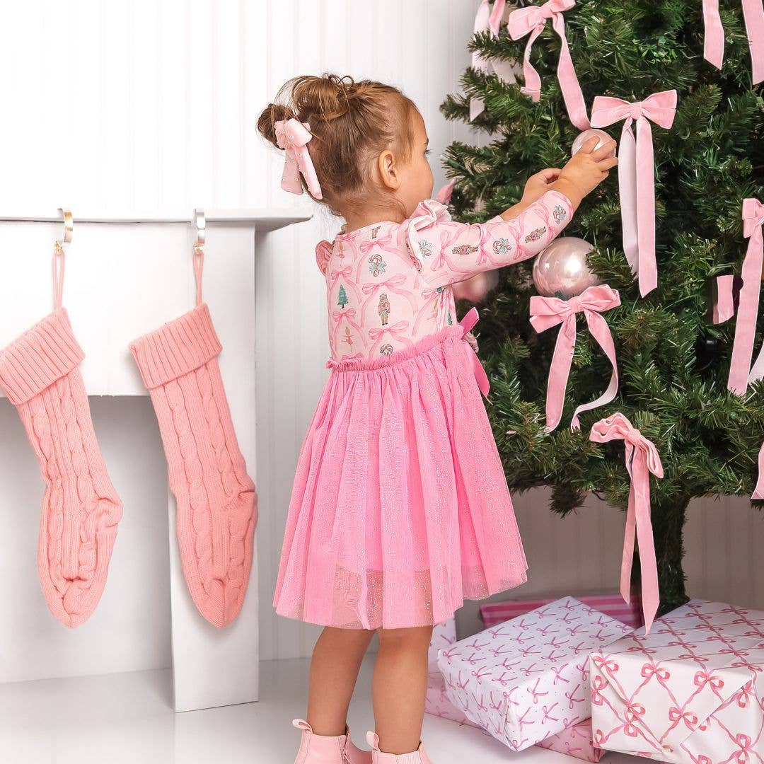 long sleeve tutu dress Nutcracker Trellis Christmas Long Sleeve Tutu Dress 5Y