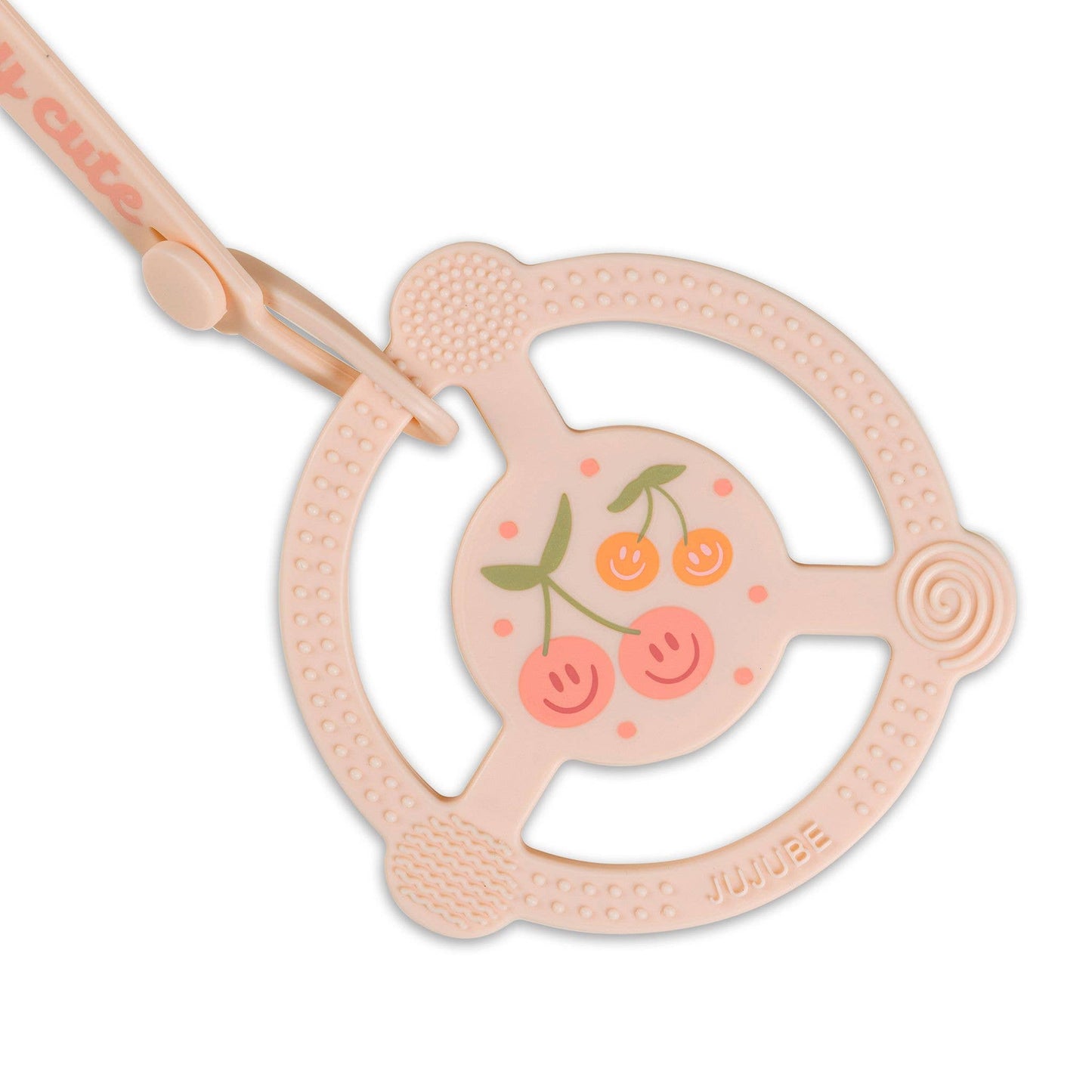Cherry Cute Teether Ring with Detachable Clip