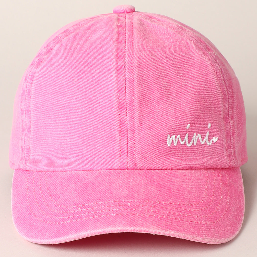 Pink Embroidered 'Mini' Hat