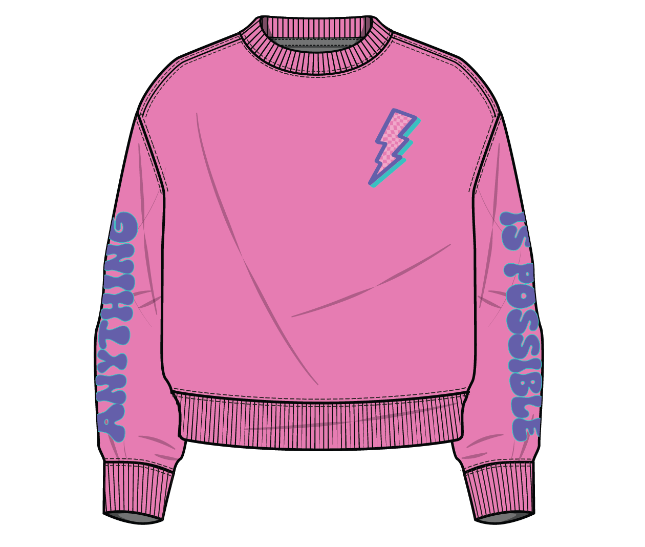 Anything is Possible Lightning Sweatshirt in Berry