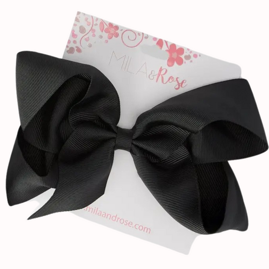 Medium Grosgrain Bow in Black