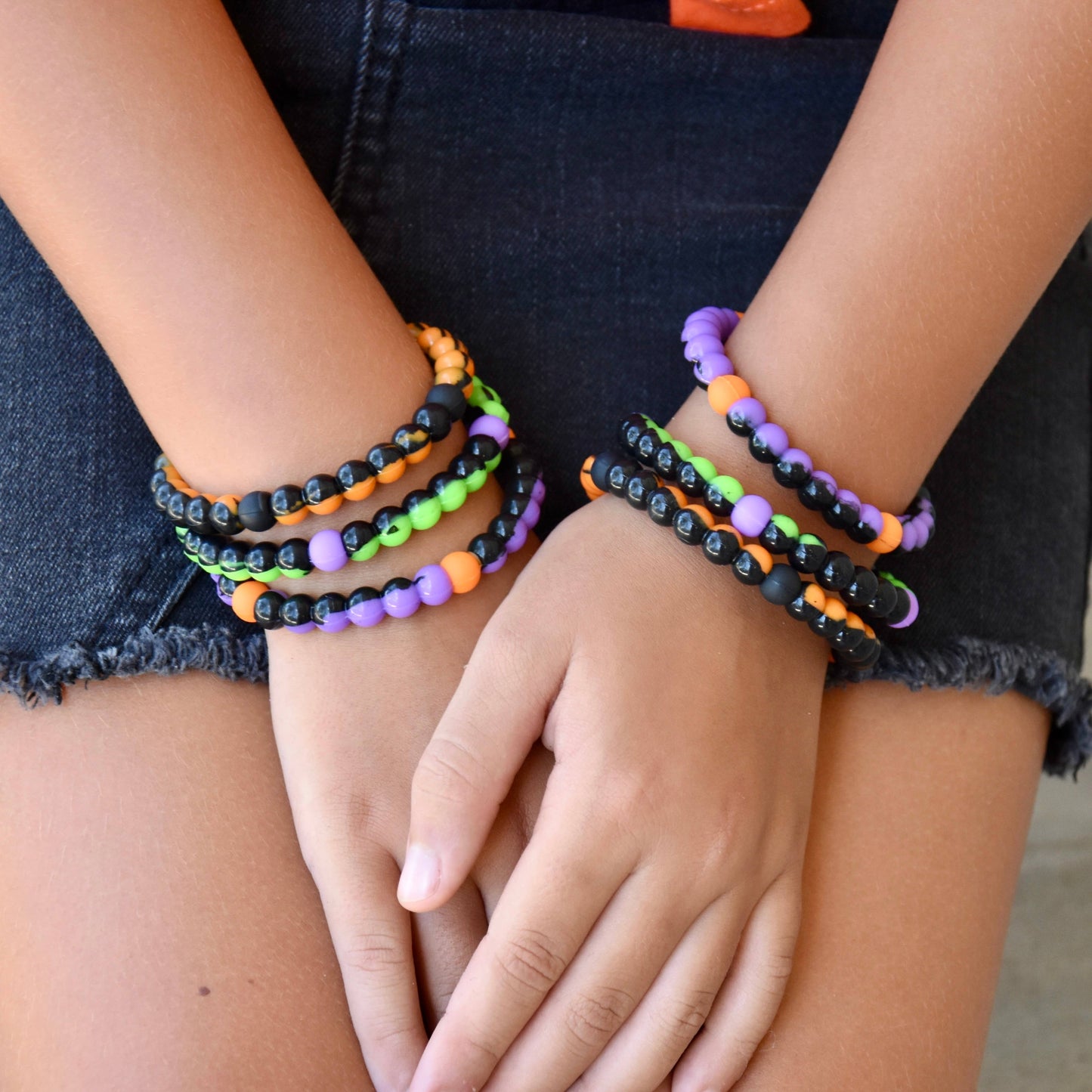 Halloween Tie Dye Silicone Beaded Bubble Bracelets