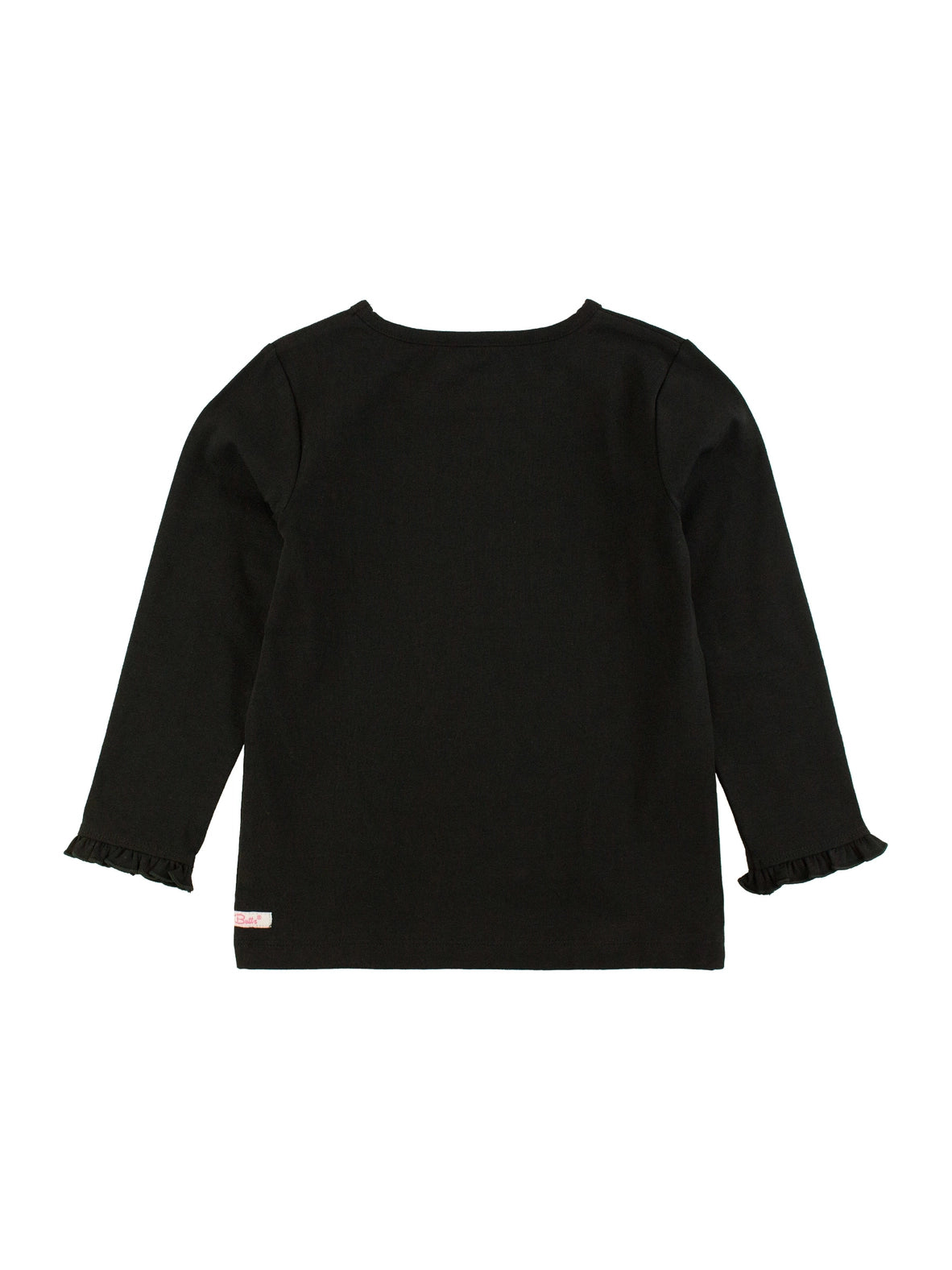 Black Knit Long Sleeve Ruffle Top